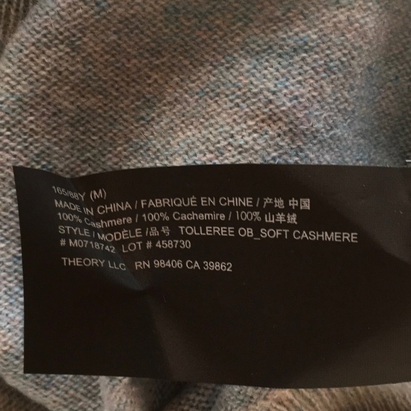 Theory Tolleree Blue Willow cashmere - Picture 5 of 5